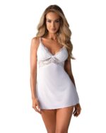 Obsessive - Babydoll Setje Met Kant - Wit - Afbeelding 2