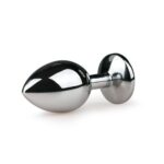 Metalen Buttplug met Zilveren Diamant - M - Afbeelding 3