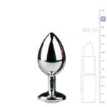 Metalen Buttplug met Zilveren Diamant - M - Afbeelding 4