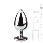 Metalen buttplug Zilver/Roze - L - Afbeelding 4