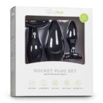 Siliconen buttplugsetje - zwart - Afbeelding 2