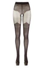 Panty Met Kousen Look - Zwart - Afbeelding 3