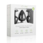 Siliconen Buttplug Met Diamant - Zwart - Afbeelding 5