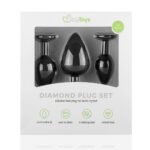 Siliconen Buttplug Met Diamant - Zwart - Afbeelding 6