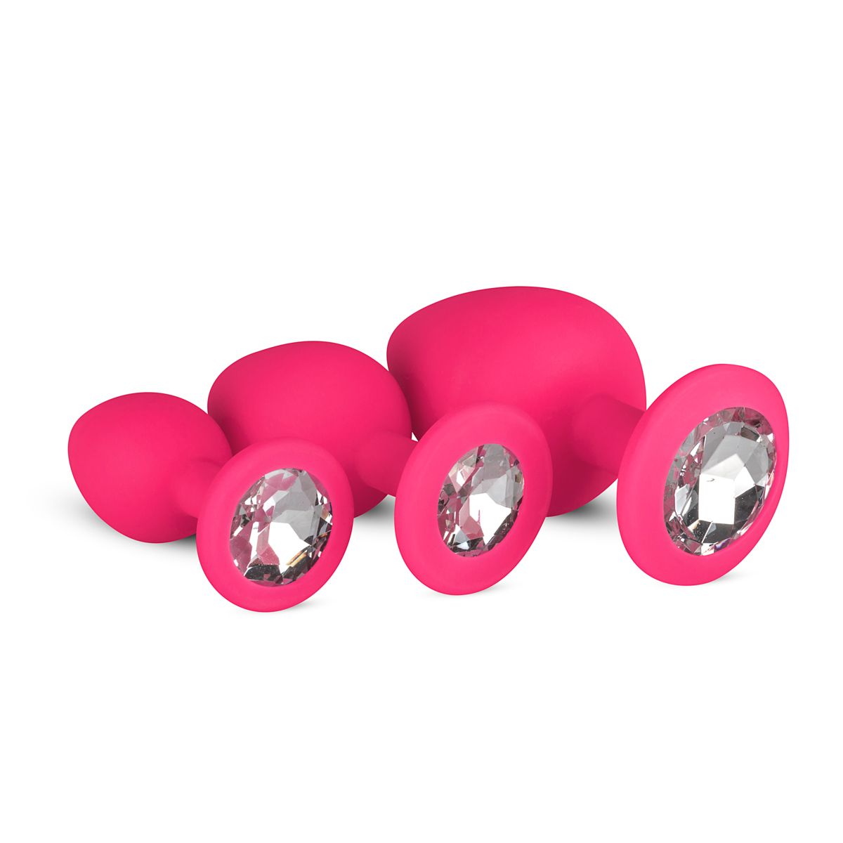 1625145389.ET603PNK Siliconen Buttplug Met Diamant - Roze - Afbeelding 1
