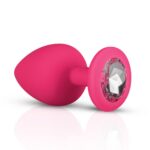 Siliconen Buttplug Met Diamant - Roze - Afbeelding 3
