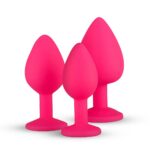 Siliconen Buttplug Met Diamant - Roze - Afbeelding 4