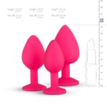 Siliconen Buttplug Met Diamant - Roze - Afbeelding 11
