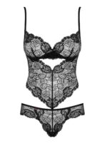 Obsessive - Alluria Kanten Body - Zwart - Afbeelding 3