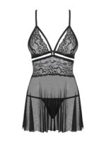 Obsessive - Babydoll Setje - Zwart - Afbeelding 3