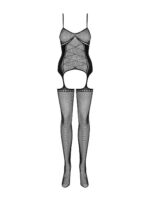 Obsessive - Jarretel Catsuit Met Body Design - Afbeelding 3