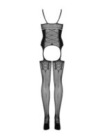 Obsessive - Jarretel Catsuit Met Body Design - Afbeelding 4
