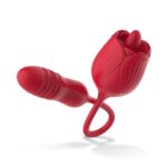 Teazers – Roos Stotende Dildo Vibrator – Rood - Afbeelding 11