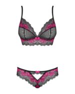 Obsessive - Tulia 2-Delige BH Set - Zwart/Roze - Afbeelding 5