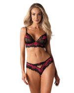Obsessive - Tulia 2-Delige BH Set - Zwart/Roze - Afbeelding 2