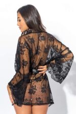 Christine - Kanten Kimono Graceful - Zwart - Afbeelding 10