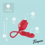 Teazers – Roos Stotende Dildo Vibrator – Rood - Afbeelding 3