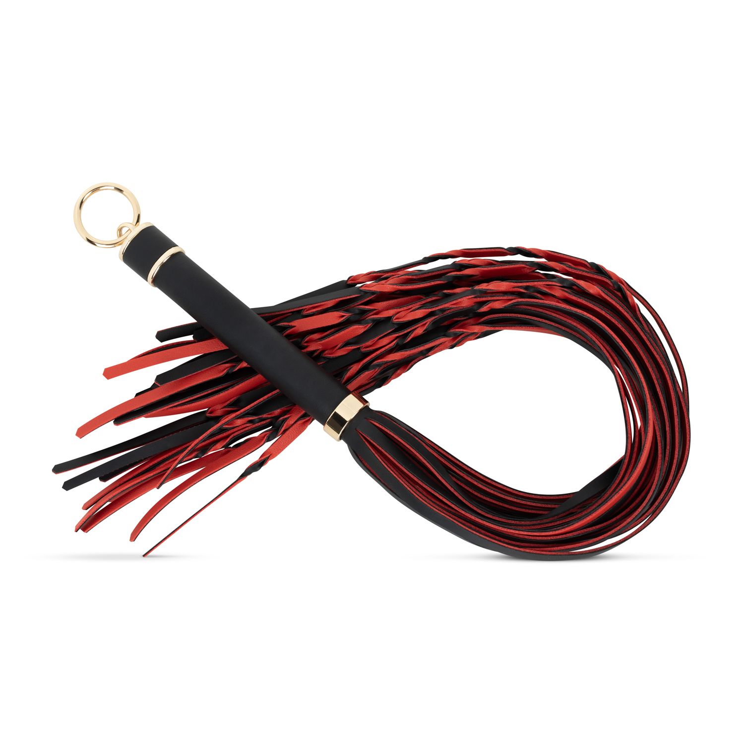 1757400137.et1070blk Easytoys Fetish - Flogger 64 cm - Rood en Zwart - Afbeelding 1