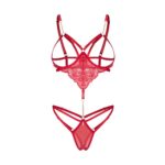 Obsessive – Matildea Open Teddy – Rood - Afbeelding 3