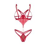 Obsessive – Matildea Open Teddy – Rood - Afbeelding 4