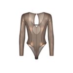 Obsessive – Soranna Long-Sleeved Crotchless Teddy – Brown - Afbeelding 6