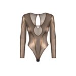 Obsessive – Soranna Long-Sleeved Crotchless Teddy – Brown - Afbeelding 7