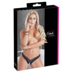 Cottelli Collection - Open Kruis String Met Parels - Zwart - Afbeelding 7