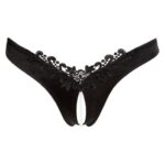 Cottelli Collection - Open Kruis String Met Parels - Zwart - Afbeelding 5